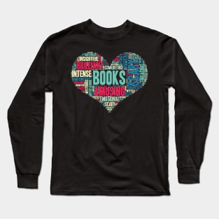 Book Lover Gift Reading Bookworm Heart design Long Sleeve T-Shirt